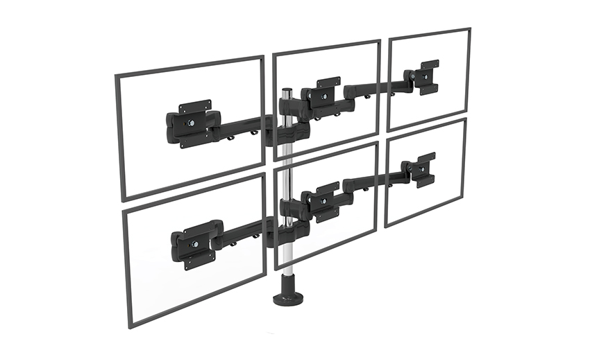 Suporte ajustável para montagem em mesa para monitor LCD de múltiplas telas